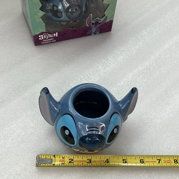 🆕 Disney Stitch Ceramic Trinket Jar with Lid Blue - Picture 10 of 12
